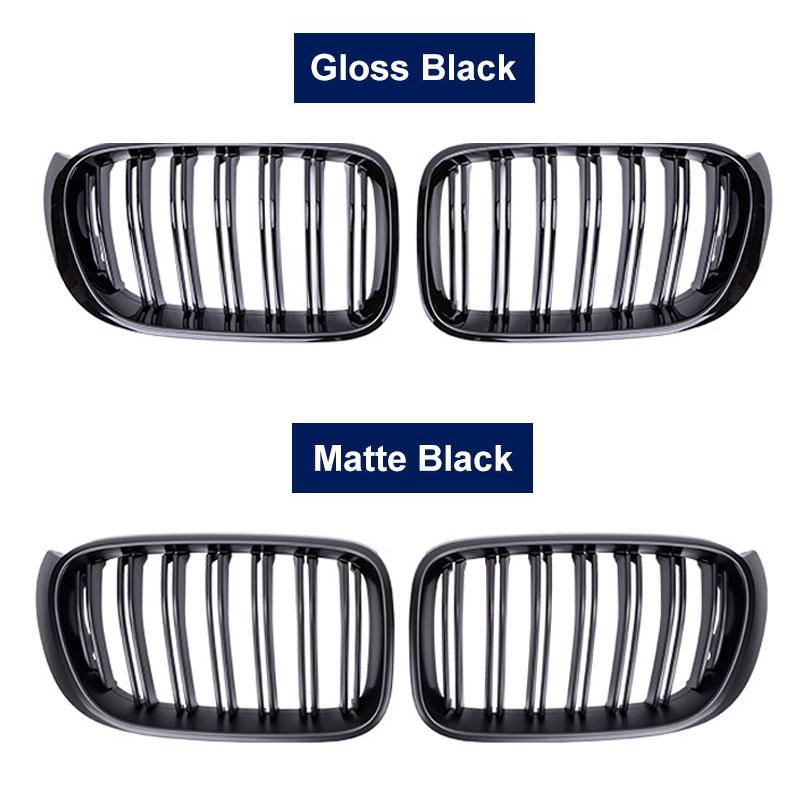 2 шт., решетка переднего бампера автомобиля, накладка, покрытие для почек, спортивная двойная линия планки для BMW X3 X4 F25 F26 2014 2015 2016