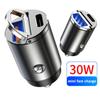 Usb Car Charger Type C Mini Qc 4.0 3.0 Quick Charge 30w Pd Auto Adapter Charger For Iphone Samsung Car Accessories