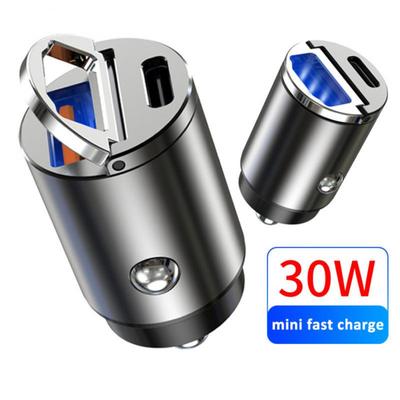 Автомобильное зарядное устройство Usb Type C Mini Qc 4,0 3,0, быстрая зарядка, 30 Вт, автомобильное зарядное устройство Pd для Iphone, Samsung, автомобильные аксессуары