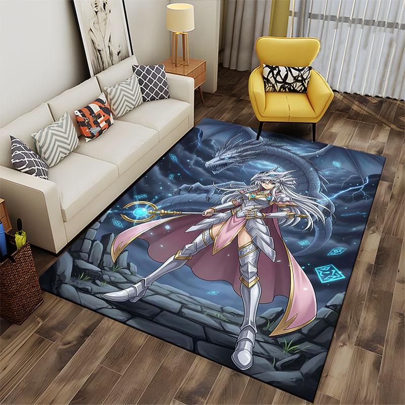 Dragon Warrior Fantasy Design suitable as a non-slip mat for the living room or bedroom sofa