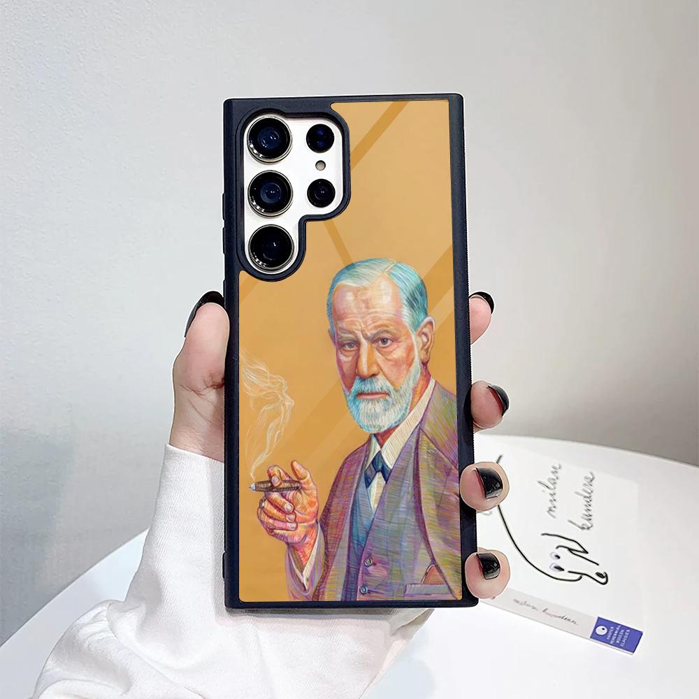 Чехол для телефона Зигмунд Фрейд для Samsung Galaxy S26 S25 S24 S23 S22 S21 S20 FE Edge Pro Plus Ultra PC+TPU Чехол