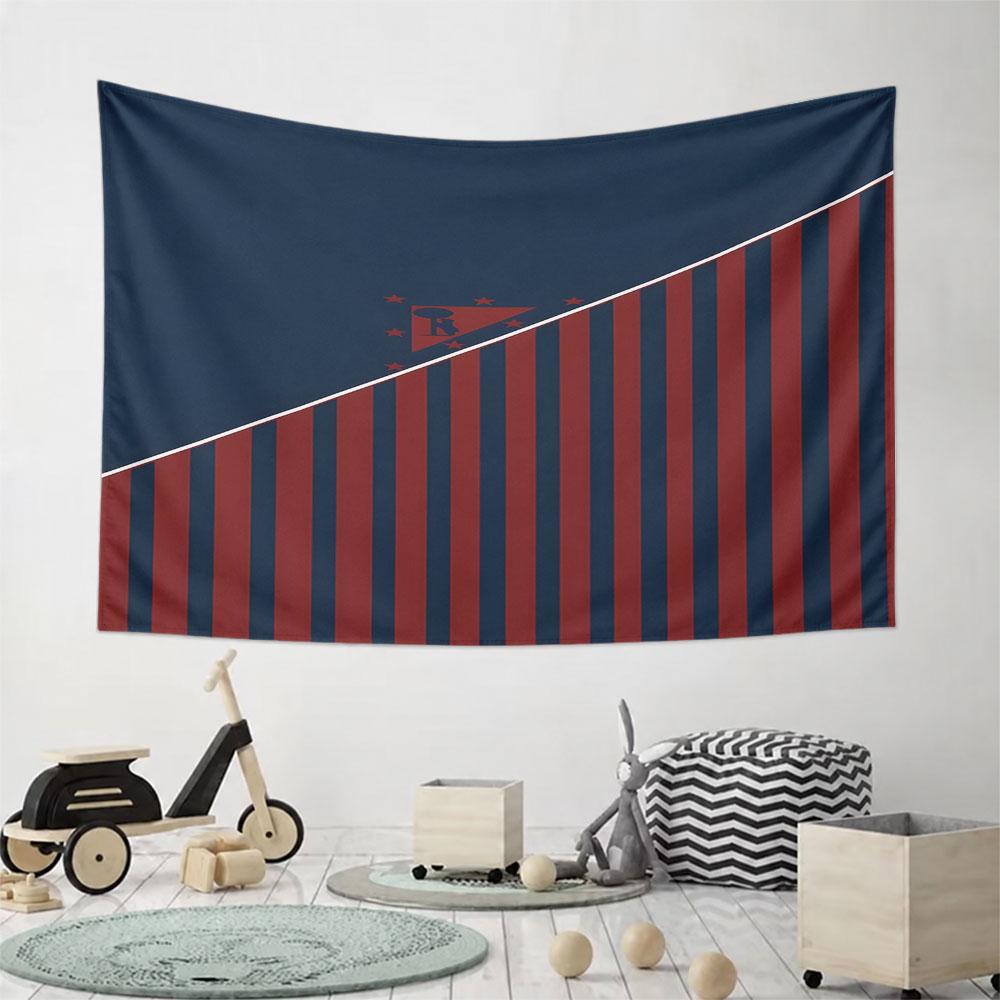 "Red and Blue Striped Geometric Design" Pattern Wall Hanging Tapestry Decorative Tapestry Home Decor for Bedroom and Living Room