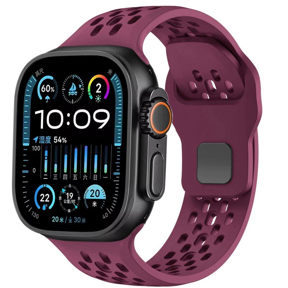 Дышащий силиконовый ремешок для Apple Watch Band 49 мм 46 мм 45 мм 44 мм 42 41 40 мм Спортивный браслет iWatch Ultra 11 10 9 8 7 6 SE3 Ремень
