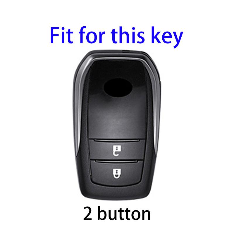 2 Buttons TPU Car Key Case Cover for Toyota Hilux Innova Rav4 Fortuner Yaris 2021 Key Shell Fob Holder Accessories