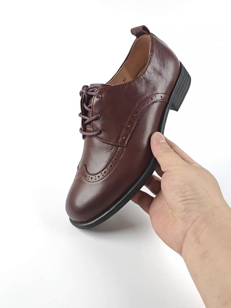 Модные женские туфли из коровьей кожи, на плоской подошве, повседневные туфли ручной работы из натуральной кожи с потертостями и цветными вставками