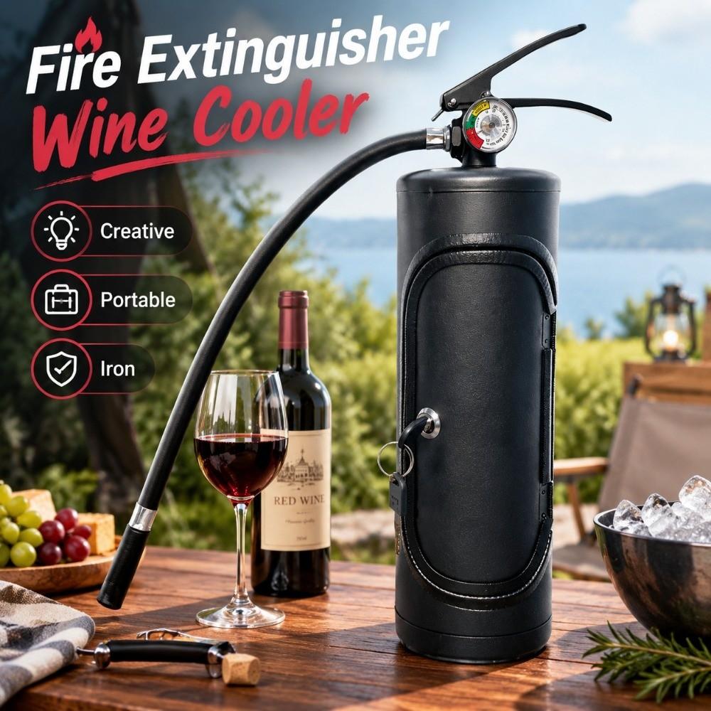 Fire Extinguisher Shape Fire Extinguisher Wine Cooler Creative Wine Bottle Rack Outdoor Picnic