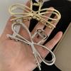 Vintage Bow Hair Claws Exquisite Metal Gold Silver Gaint Bowknot Hairpins for Women Hair Accessories Barrettes Shark Clips