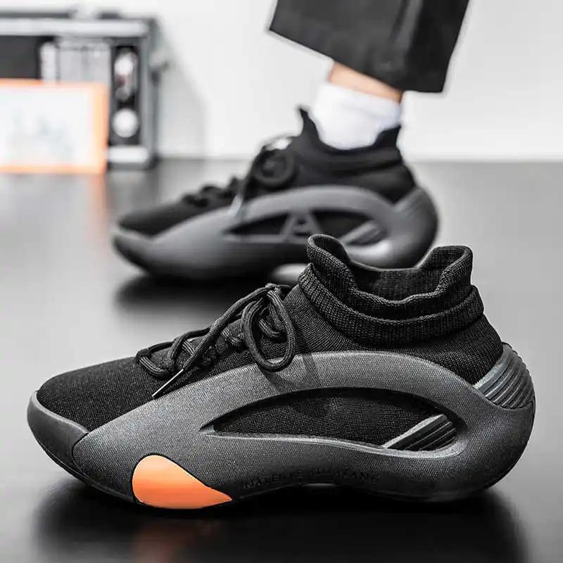 Мода без каблуков с завязками Мужские кроссовки Высокий бренд Ботинки 45 Обувь Высокие кроссовки для мужчины Спортивные Tenid Глобальные бренды Уличный