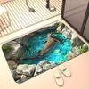 Коврик для двери с 3D-дизайном «Выдра в бассейне», выдра плывет, сильное водопоглощение