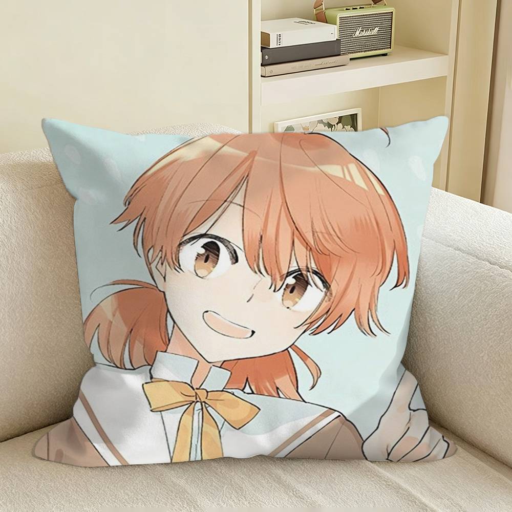TTouko x Yuuu Anime Bloom Into You Square Sofa Pillow Cover Solid Color Living Room Home Decor Cushion Case