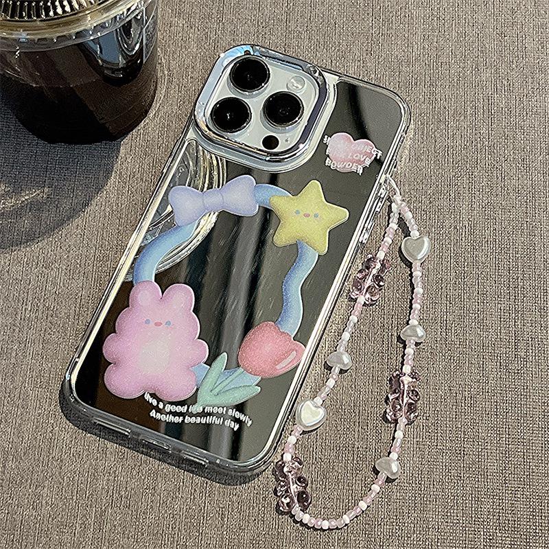 Zhitai Apple 16 Pro Max Зеркальный чехол «три в одном» для iPhone 15/14 Pro с браслетом, 12-е поколение