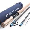 M MAXIMUMCATCH Maxcatch Spey Fly Rod 4 Pieces Carbon Fly Fishing Rod with Messe Tube (Размер7/8/9 вес) (14 футов 9/10 вес)