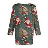 Женская модная повседневная футболка с рукавом три четверти и рождественским принтом, с круглым вырезом