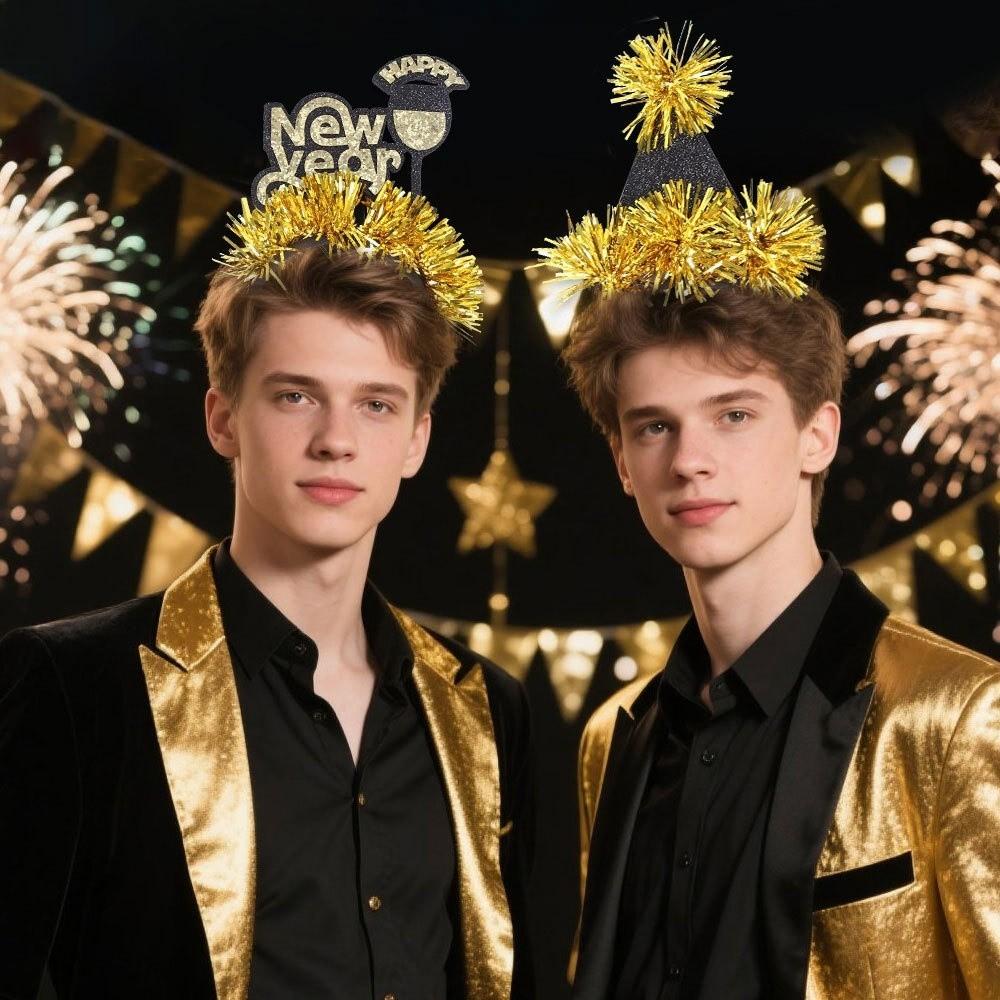 Star/Crown 2026 New Year Headband Sequin Glitter Hair Hoop  Cosplay Supplies