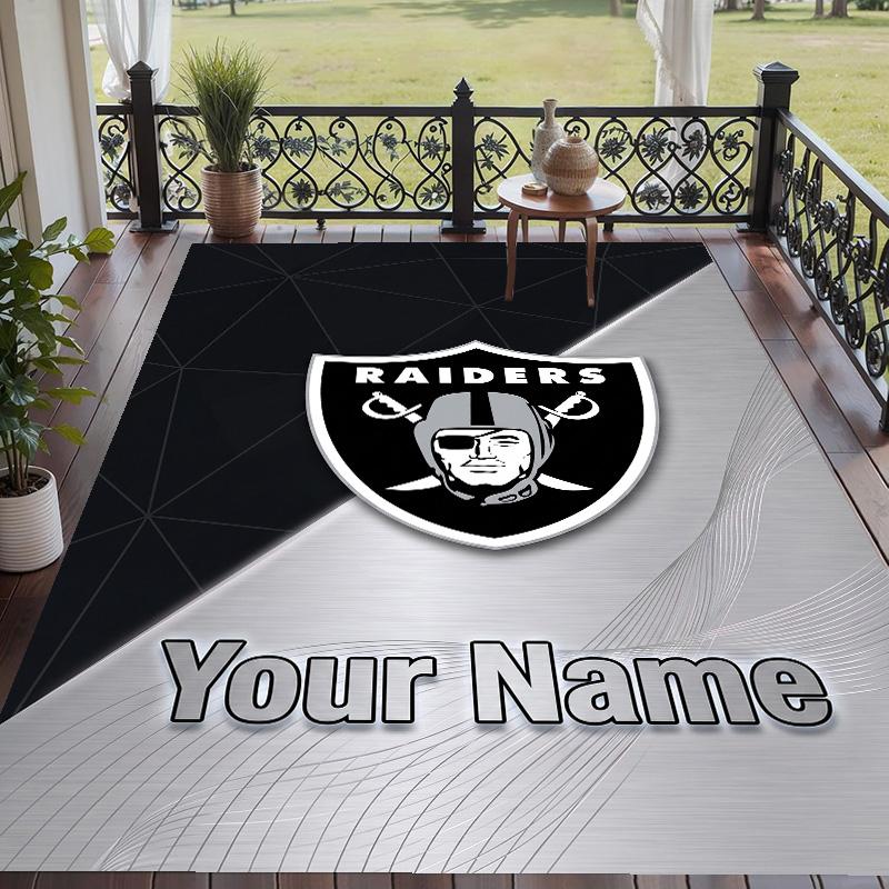 Custom Text Printed Rug Las Vegas Raiders Non Slip Floor Carpet For Home Room Decor