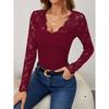 Spring And Autumn New Women'S Versatile Long Sleeve Daily Business Commuter Elegant Comfort Sexy Bottom Shirt Top