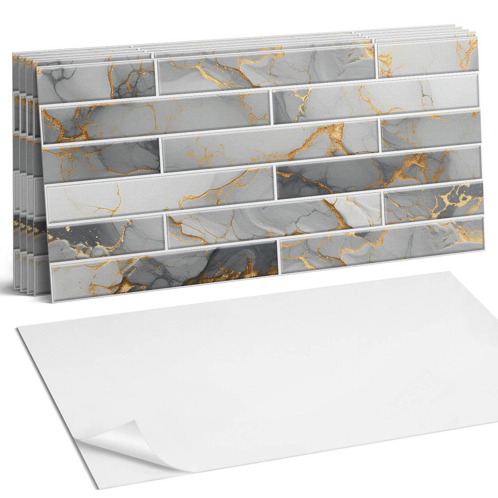 PVC Tiles With Motif Easy Decoration For Dining Room Elegant Marble Pattern 6x60x30 cm
