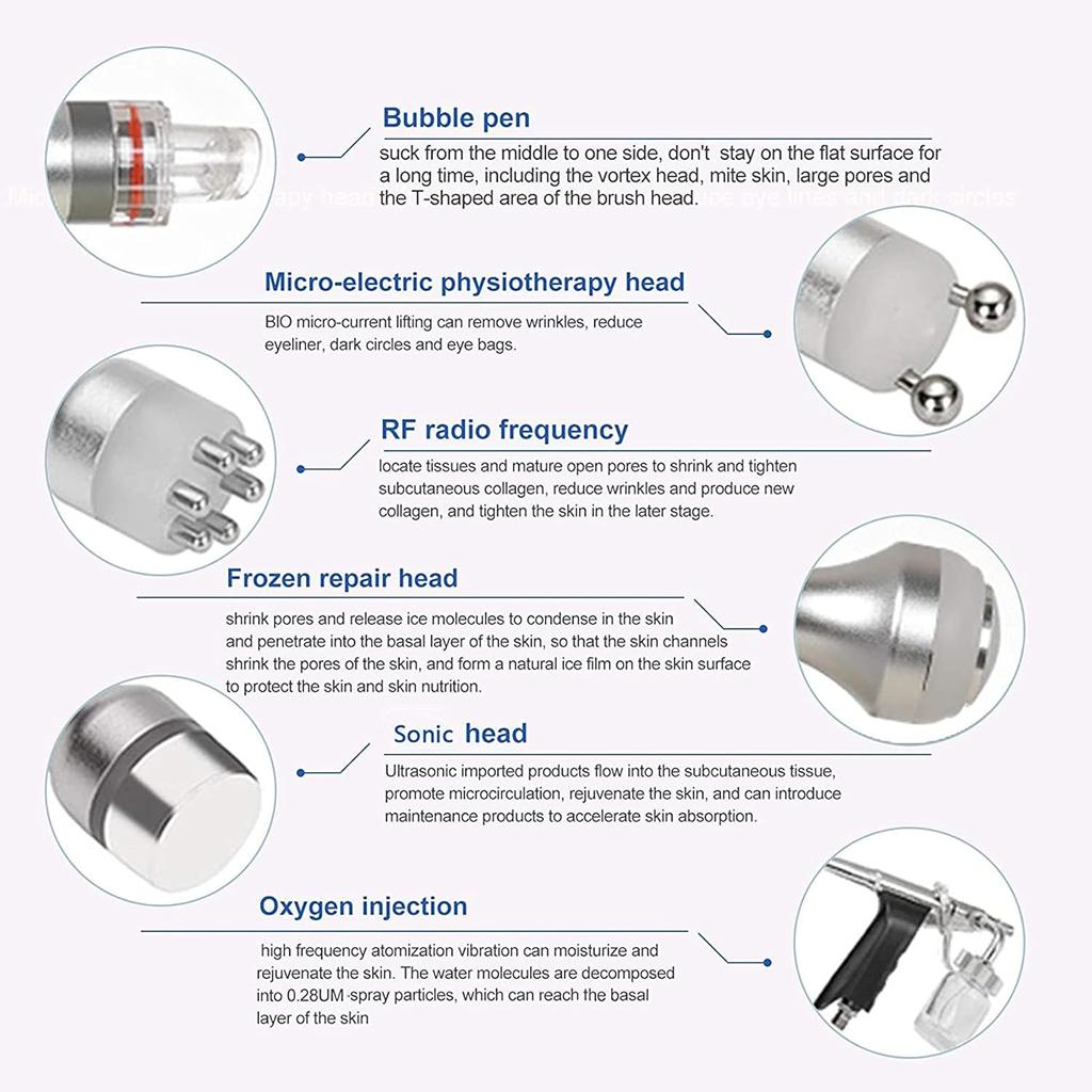 8 In 1 Multifunctional Hydrogen Oxygen Bubble Facial Beauty Machine Face Skin Rejuvenation Moisturizing Anti Wrinkle Anti Aging