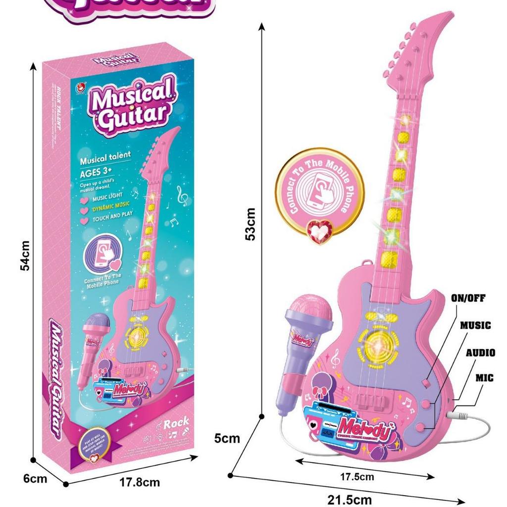 Детский игрушечный микрофон для караоке с 5 огоньками - Крутой музыкальный плеер для мальчиков и девочек