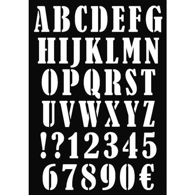 Трафарет A3 - ARTEMIO - Алфавит Цифра Знак - Пластик - 29,7 x 42 см - Смешанный