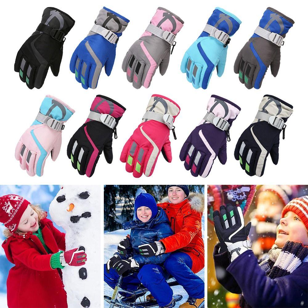 Windproof Children Ski Gloves Waterproof Winter Warm New Fashion Mitten Ski