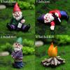 4pcs/set Fairy Garden Decorations My Little Friend Drunk Gnome Dwarfs Statue