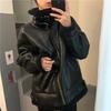 Pelz integrierter Kunstpelzmantel Damen Winter Neu Samt Verdickt Wildleder Lammwolle Mantel Locker Lokomotive Kleidung