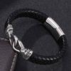 Punk Bracelet Braided Leather Bracelet For Men Stainless Steel Buckle Bangles Rock Jewelry Wrist Band Gift