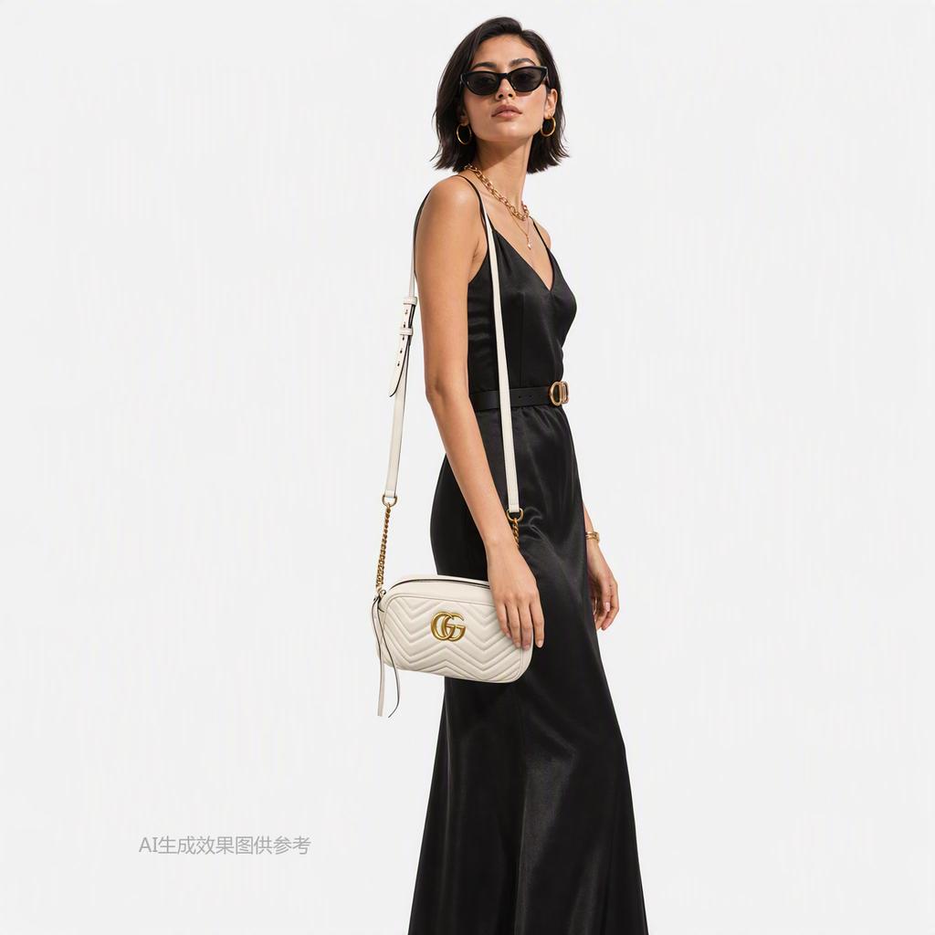[Pre-Owned] Gucci GG Marmont Small Shoulder Bag 'White' - Good #1G3RDSS