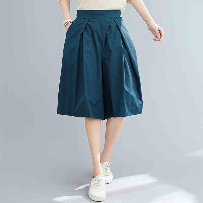 ZANZEA Женские летние однотонные свободные повседневные широкие брюки пятого цвета