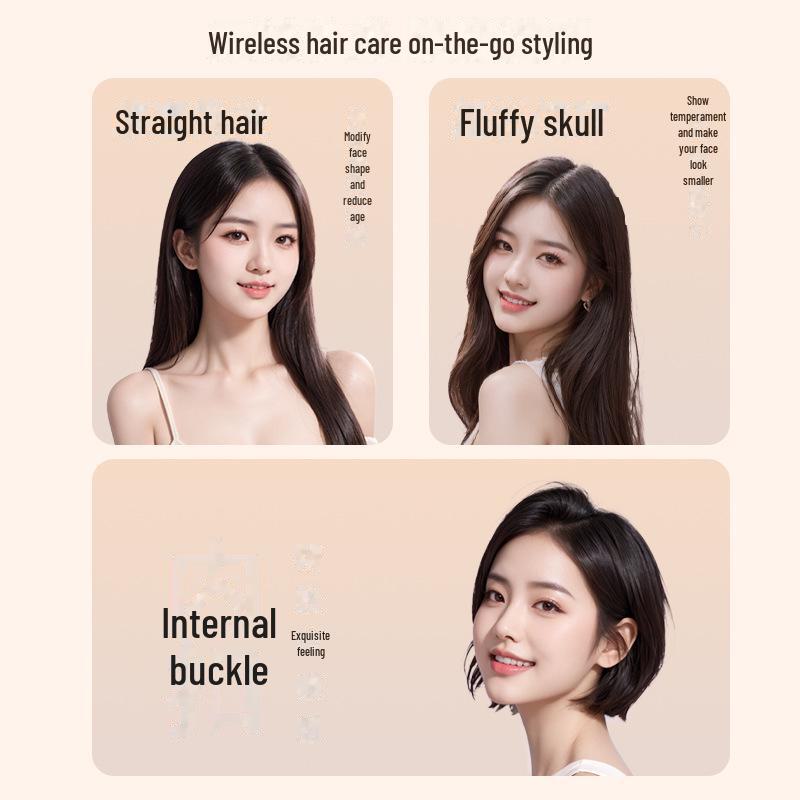 Беспроводной выпрямитель для волос и щипцы для завивки двойного назначения с технологией отрицательных ионов для мягкого ухода за волосами