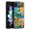 Для Samsung Galaxy Z Flip 3 4 5 Жесткий Черный Складной ПК Чехол для Телефона Мона Лиза Ван Гог Масляная Живопись Искусство Для Samsung Z Flip3 Чехол