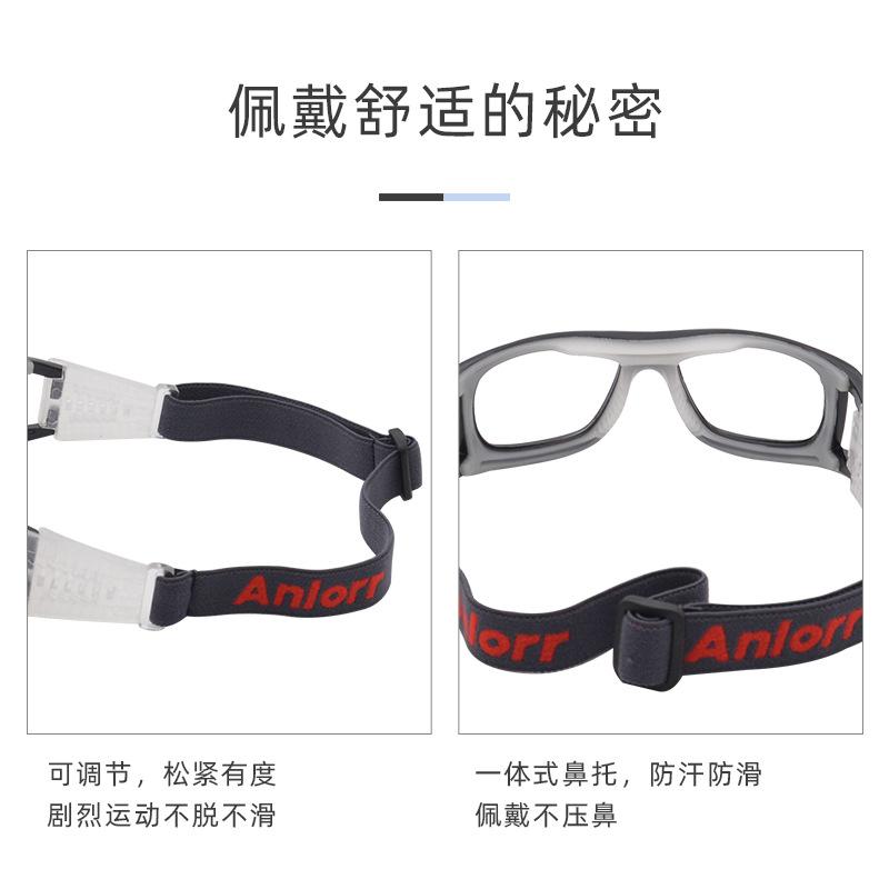 Basketball and football glasses, suitable for fishing and running, are universally anti-fall and impact-resistant, can be fitted with prescription