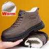 Winter Cotton Shoes Men's High Quality Leather Face Anti Cold Platform Sneakers Warm Outdoor Hiking Non Slip Casual Sports Boots
