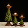Resin Candle Holder Decorative Candle Stand Ornament Christmas Tree Candlestick  New Year