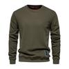 Fall Winter Men Top Loose O Neck Long Sleeves Pure Color Warm Pullover Mid