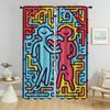 Шторы для детской комнаты Keith Harings Оконная штора для комнаты 2 панели Хэллоуин украшения жалюзи перегородка тюль для спальни гостиная