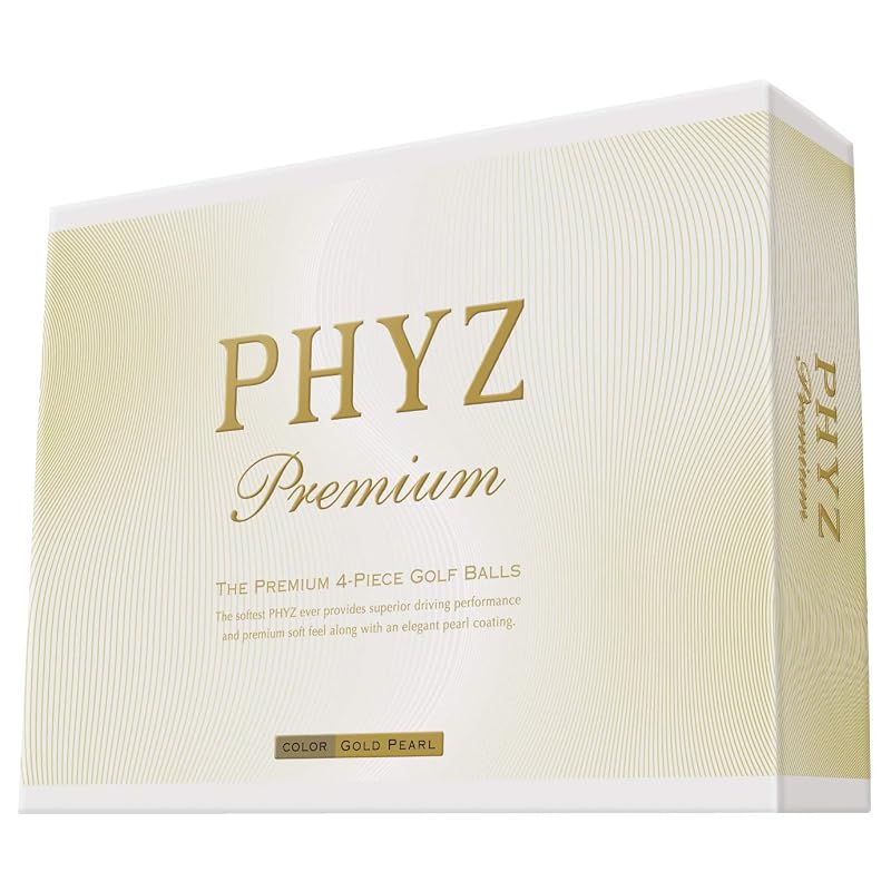 Гольф-мячи BRIDGESTONE PHYZ Premium, 1 дюжина (12 мячей), Золотая Жемчужина PMGX