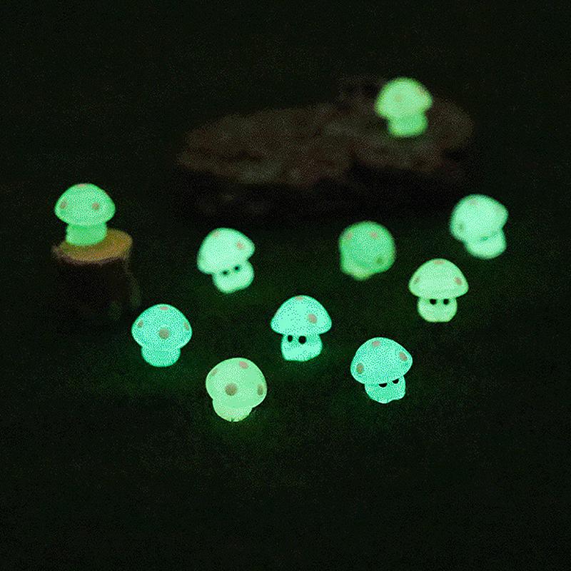 5 шт. красочные светящиеся крошечные грибы мини-статуэтки миниатюрные светящиеся грибы сказочные садовые аксессуары домашний декор своими руками