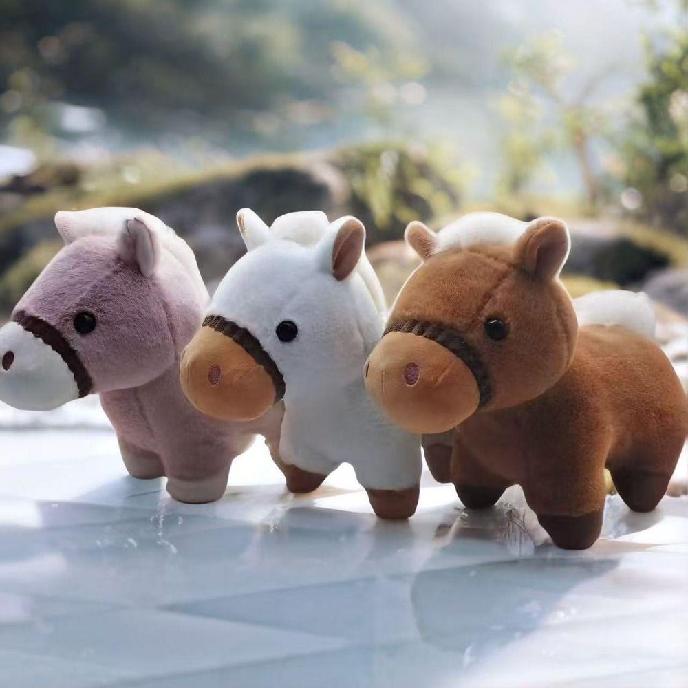Soft Fluffy Foal Plush Toys Standing Pose Pony Figure Cute Horse Plush Toys Mascot Doll