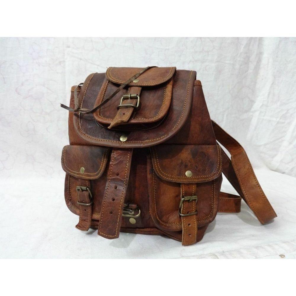 Новый рюкзак из козьей кожи, кожаный рюкзак для ноутбука, подлинная винтажная сумка для путешествий для мужчин