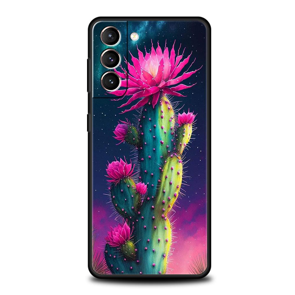 Чехол-растение кактус для Samsung Galaxy S24 S23 S22 S20 S21 FE Ultra S24 S23 S10 S10E S9 S8 Plus 5G Силиконовый чехол для телефона Capas Сумки