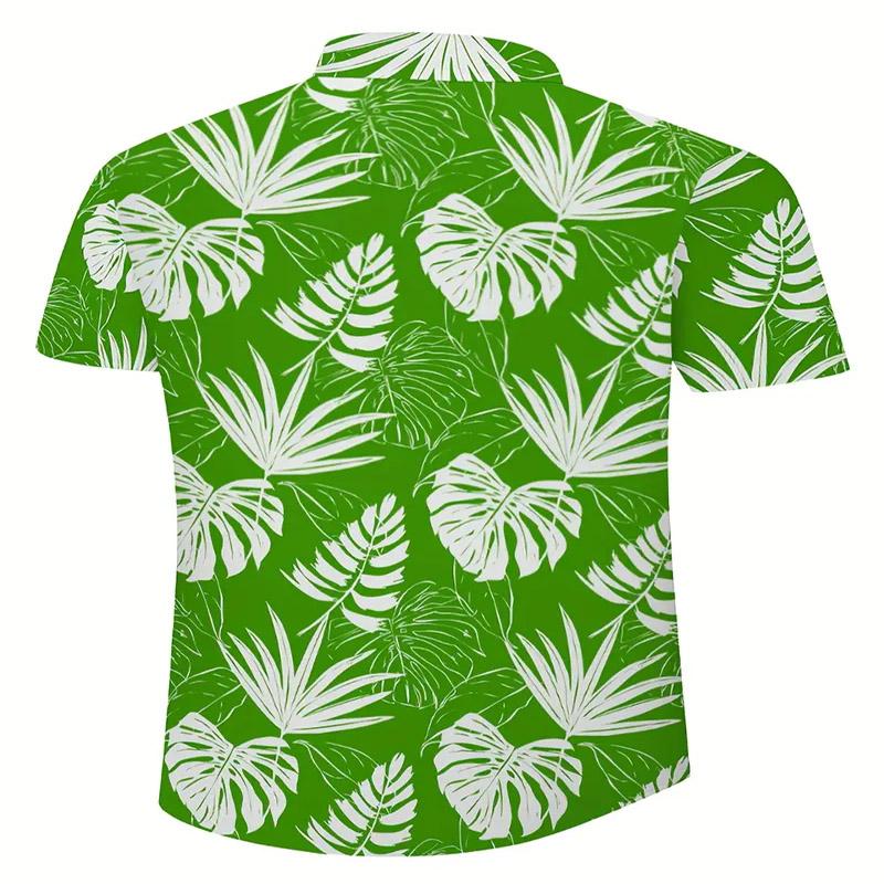 Men's Hawaiian Short Sleeved Casual Shirt with Digital Printing for Vacation Style, Suitable for Outdoor Activities