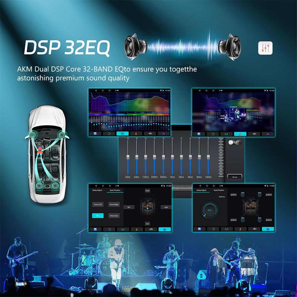 REAKOSOUND 1 Din 9 "/10,1" дюймов Andriod Автомобильный радиоприемник Мультимедийный плеер Bluetooth GPS-навигация WIFI DSP FM Поддержка Carplay