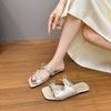 Super Beautiful Low-heeled Cool Slippers for Women's Summer Wear, New with Skirt One-word Flat Sandals