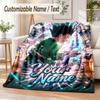 Hunter × Hunter Custom Name Flannel Throw Blanket Soft Warm for Sofa Bed Indoor Home Use