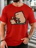 Unisex Short Sleeve T Shirt Cute Capybara Family Graphic Tee Rodent Print Tops Summer Soft Cotton Casual Street Wear For Adult Male