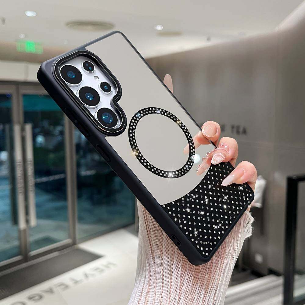 Зеркальный чехол для Samsung Galaxy A25 5G/ A35/ A55/A32/A26/A36/A56 MagSafe Magnetic Wireless Charger Fashion Makeup Candy Color Glitter Phone Cover