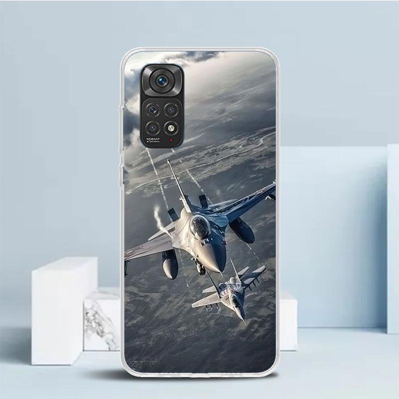 Чехол для телефона с изображением военного самолета и боевого корабля для Xiaomi Redmi Note 15 14 14S 13 12S 12 Pro Plus 11S 11 11T 11E 10S 10 + Мягкий ТПУ