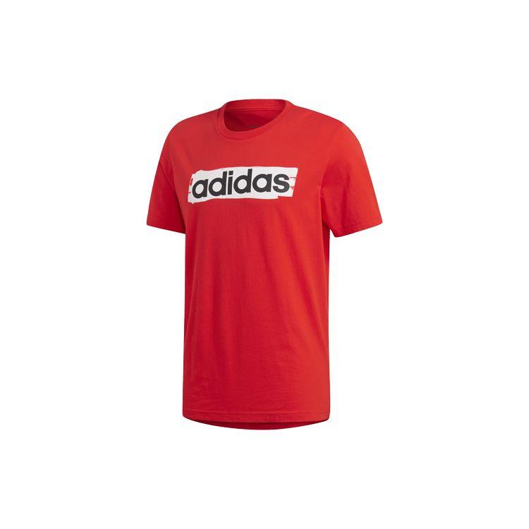 adidas Спортивная футболка с коротким рукавом с буквенным логотипом, мужские топы, красная DV3053